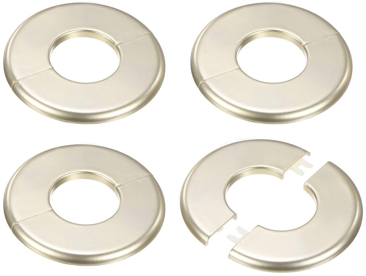 Solidchoice - 4-Pack Muur Splitflens voor 40 mm OD Pijp, Goudkleur