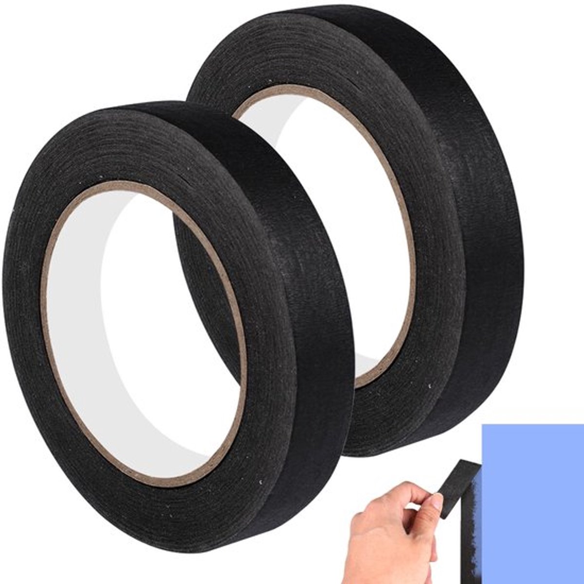 Afplakband 20mm x 50m - 2 Rollen - Getextureerd Papier - Sterke Kleefkracht - Schilderstape - Ideaal voor Schilderwerk - Maskingtape
