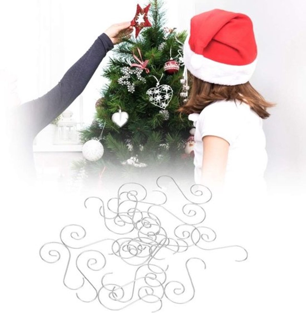 Kerst Ornament Haken S-vormig - 60 Stuks - Zilveren Hangers - Decoratie Haken - Ophanghaken - Praktisch Ontwerp - Kersthaak