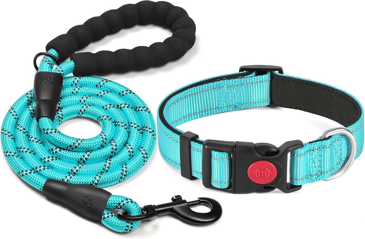 haapaw Hondenhalsband, reflecterend, gewatteerd, met zacht neopreen, ademend, verstelbaar, nylon, voor kleine - ShopVlot