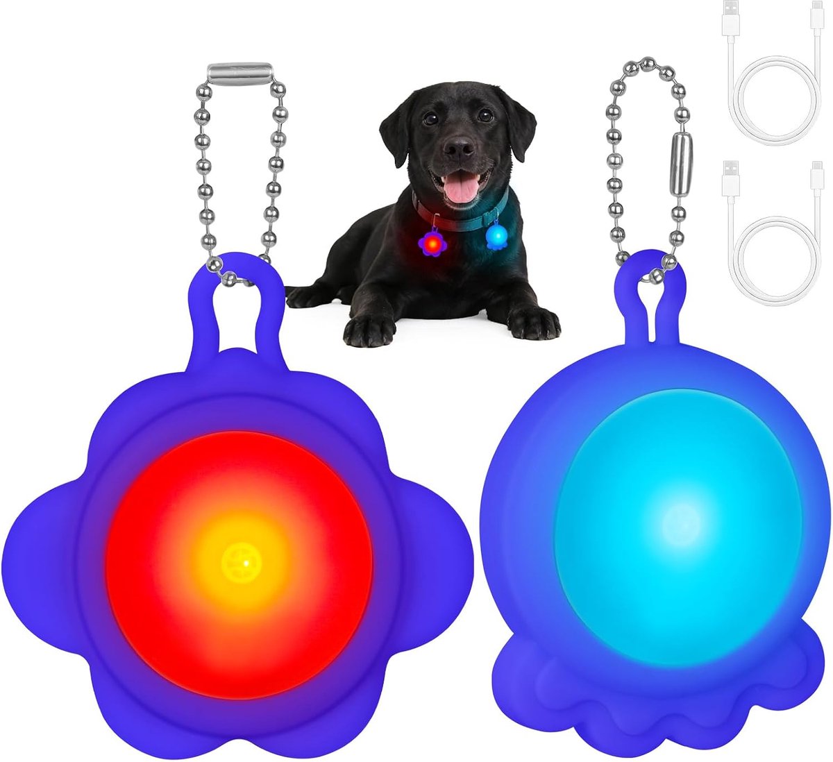 AUAUY Luminous Pendant for Dogs, LED Flashing Light for Dog Collar, Ideal for Night Walks, Running, Camping, Cycling - ShopVlot