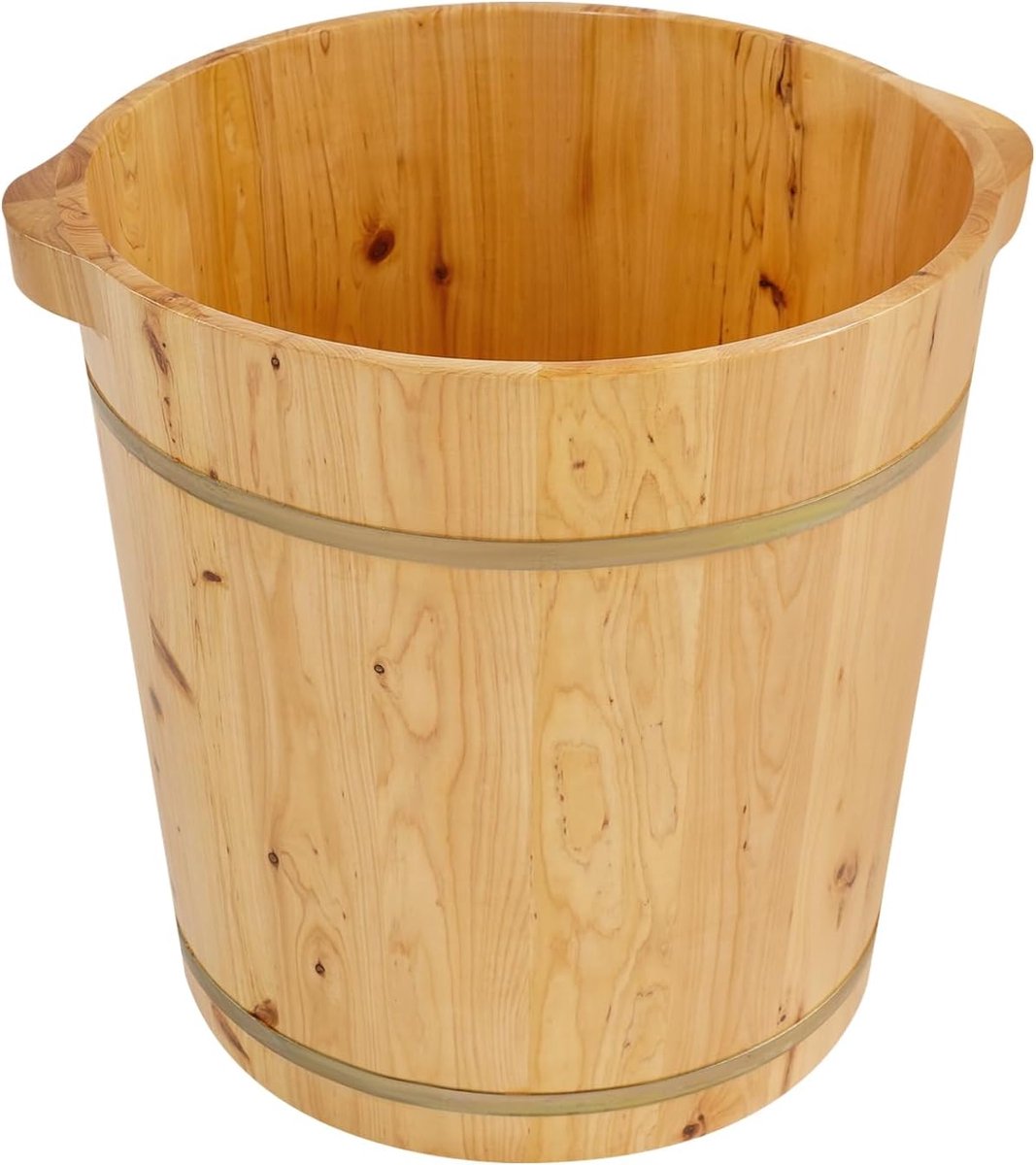 Authentiek voetbadbekken van hout, emmer voor ontgiftings- en schoonheidsvoetbaden, emmer van massief hout (36,5 cm x - ShopVlot