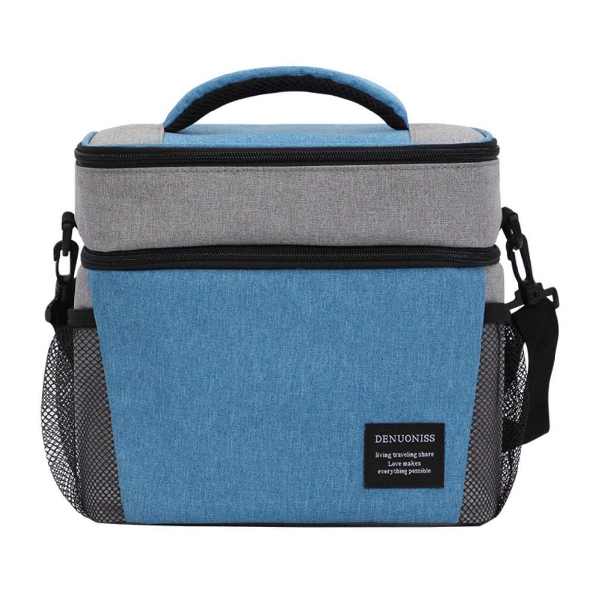 Creatieve dubbellaagse isolatiezak met koelaccu voor picknick, lunchtas van aluminiumfolie 24 cm x 24 cm x 15 cm - ShopVlot