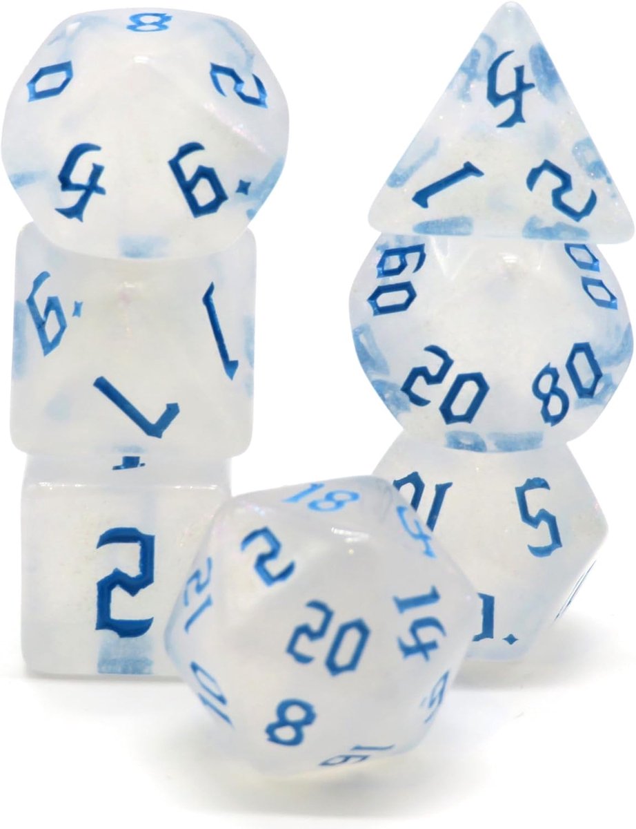 Mystic Blue Polyset Dice - Dungeons and Dragons - Polyhedral & RPG Dice - D&D Dice - ShopVlot