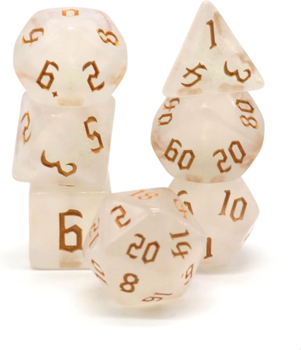 Mystic Gold Polyset Dice - Dungeons and Dragons - Polyhedral & RPG Dice - D&D Dice - ShopVlot