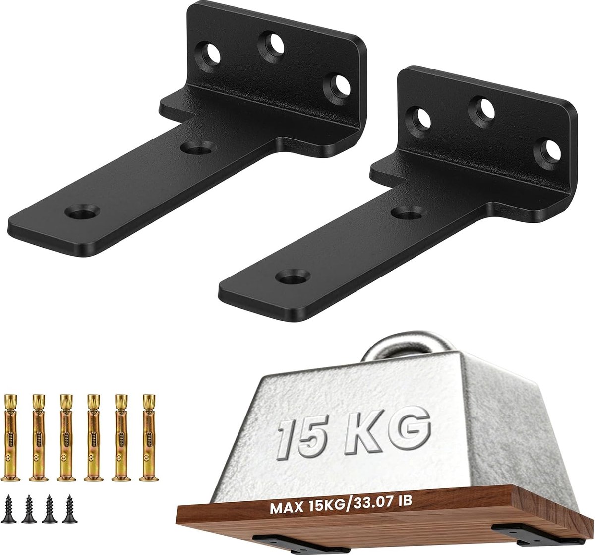 10cm Wandplankbeugels, 2 stuks Metalen Plankdragers, Zware Wandplankdragers voor Woonkamer - Kantoor - Keuken (Zwart) - ShopVlot