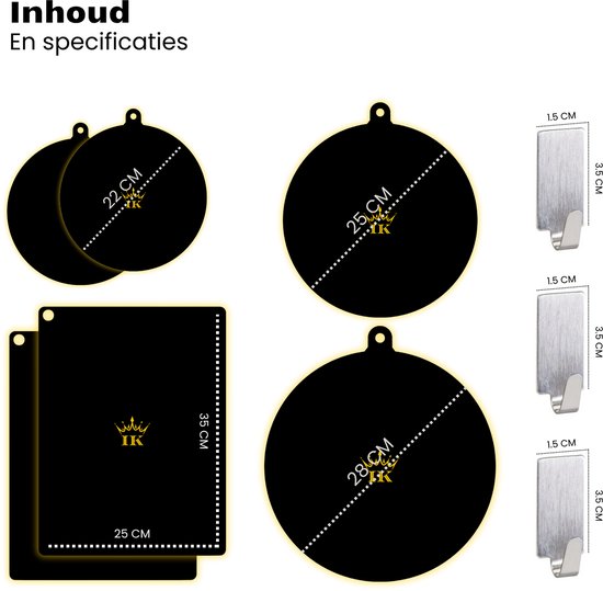 Induction Kings - Premium Inductie Beschermer Matten – 6 Matten + Gratis 3 Luxe Hangers - Zwart - BOOSTER Functie - Anti-Slip - Stijlvol - Inductiekookplaat - Inductie Mat - Kookplaat Beschermer - Anti Slip Mat - Koken - Keuken - BPA Vrij