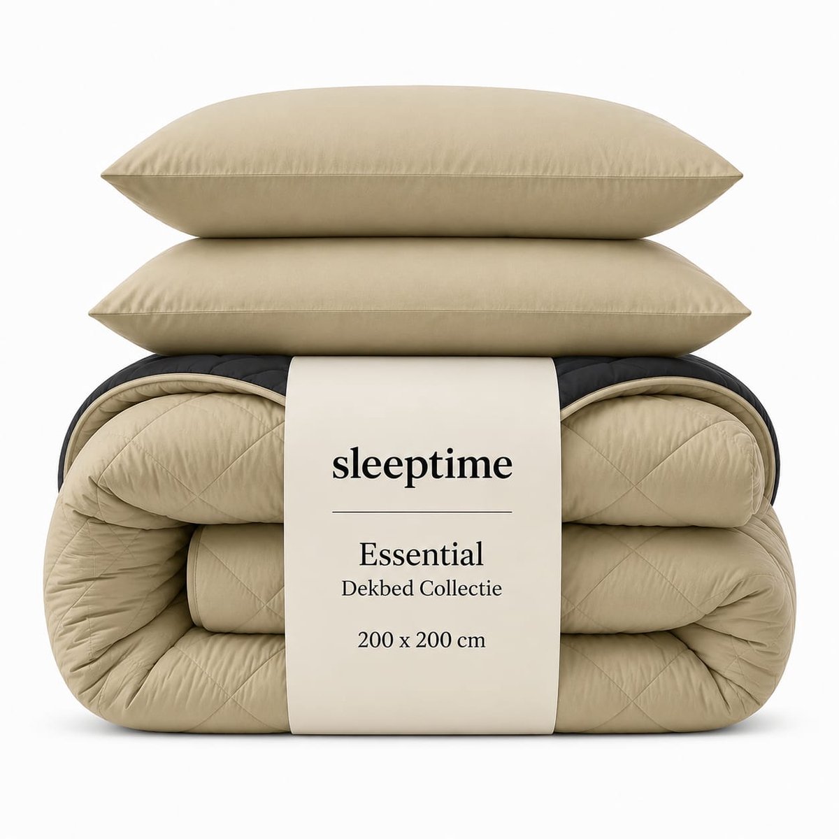 Sleeptime 2 in 1 Omkeerbare Dekbed - Dekbed zonder Overtrek - 200x200 - Taupe/Grijs