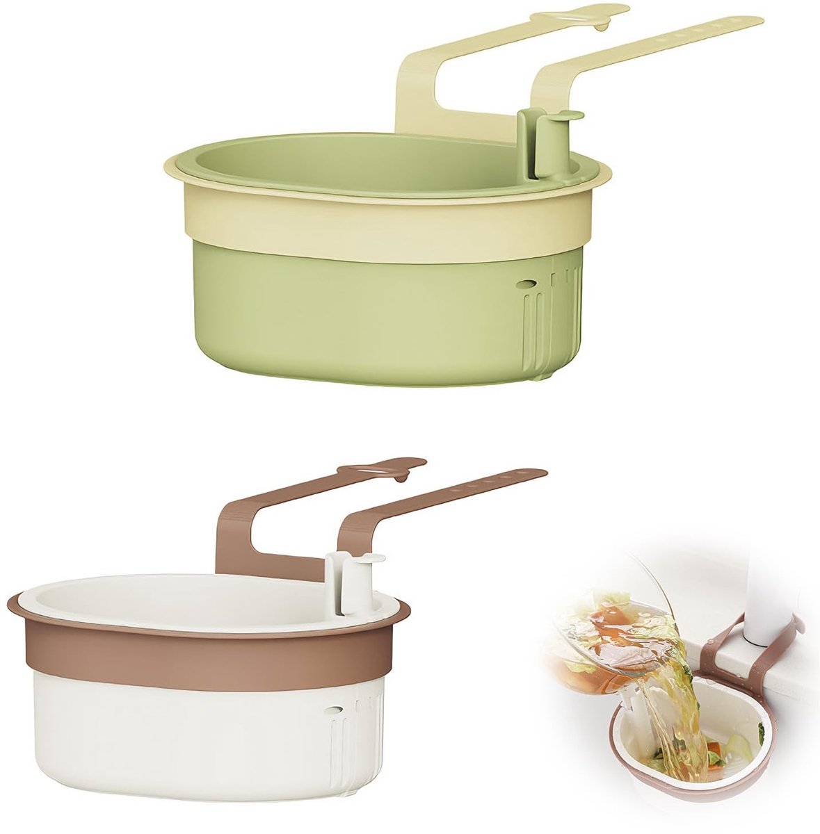 Solidchoice - Afvoergatfilter Set van 2 met Drukknop