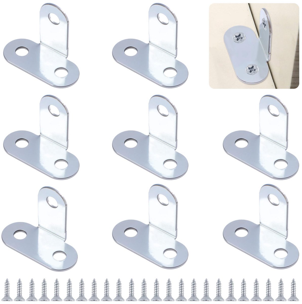 Solidchoice - Hoekbeugels - 8 Stuks T-vormige Hoekbevestigingen met Schroeven