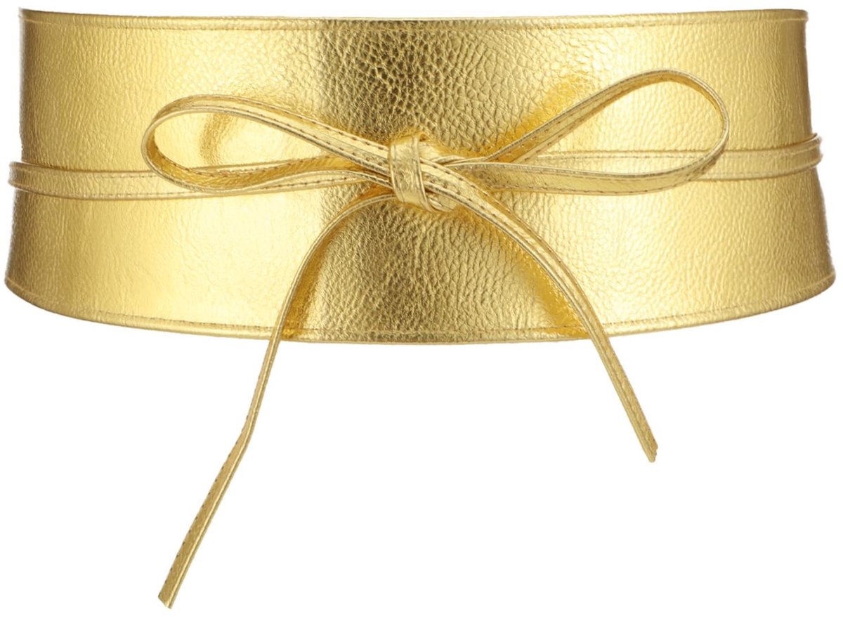 Solidchoice - Brede Gouden Korsetriem voor Dames met Faux Lederen Afwerking