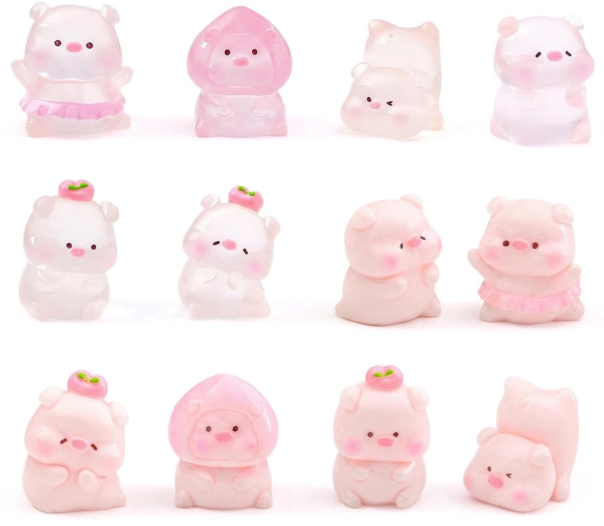 Solidchoice - Set van 12 Mini-Varkensfiguren voor Decoratie