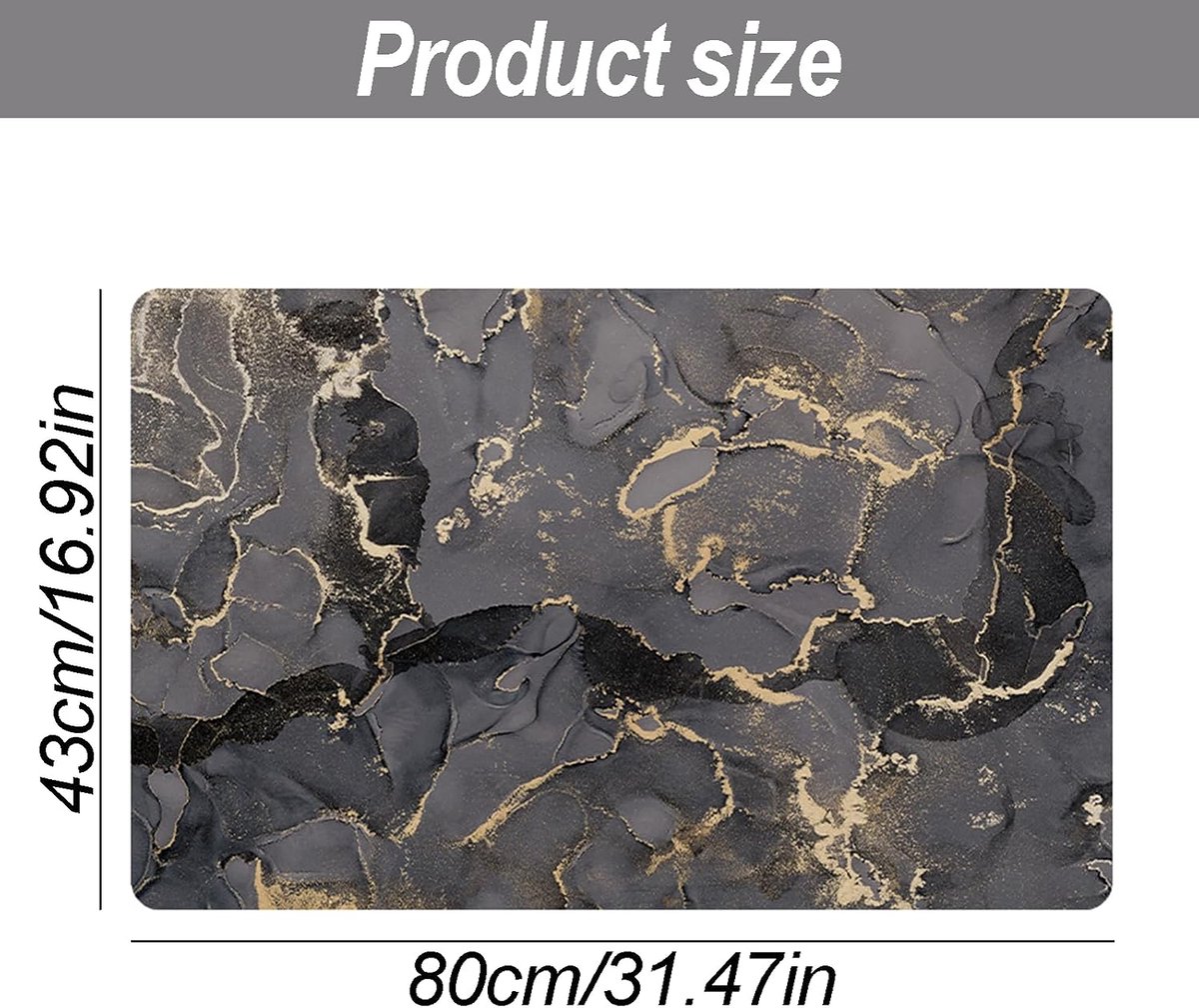 Antislip badmatten - 80 x 43 cm - absorberende badmatten - sneldrogend - zacht - wasbaar - voor badkamer - keuken - badkuip - toilet (grijs)