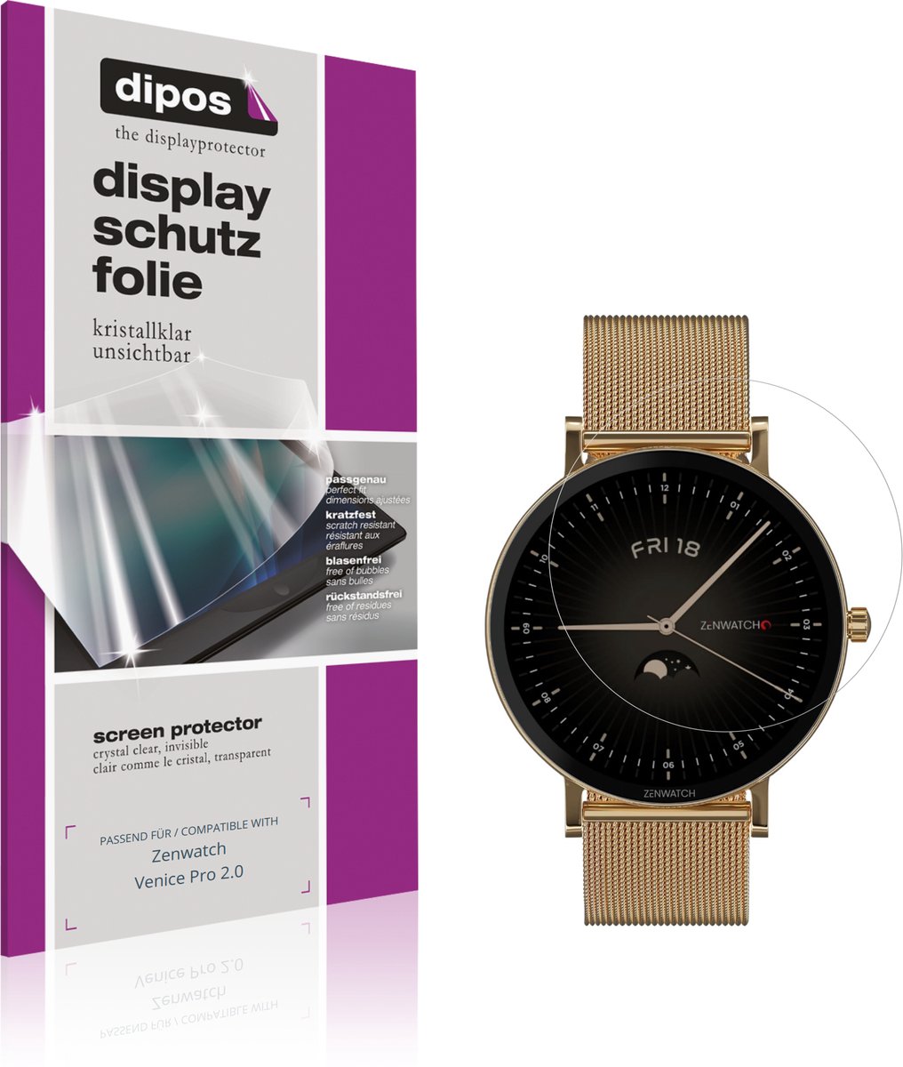 dipos – 6x Beschermfolie geschikt voor Zenwatch Venice Pro 2.0 | Krasbestendige & heldere Screenprotector Ultra-Thin