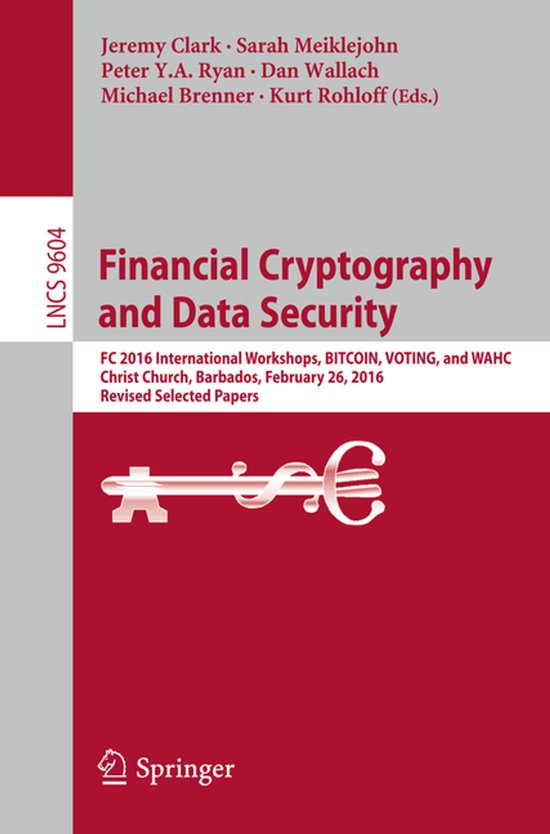 Boek: Financial Cryptography and Data Security, LNCS 9604, met een sleutel-symbool.