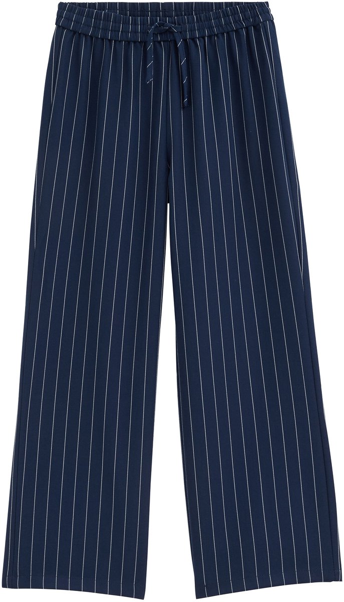 WE Fashion Meisjes straight fit broek met krijtstreep