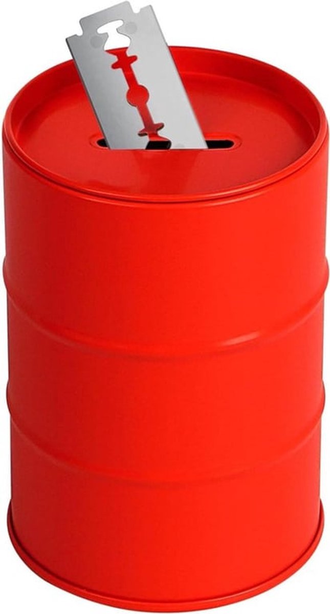 Veiligheidsscheermesblad Afvalcontainer Box - Metaal Scheermes Afvalbak - Veilige Bank voor Gebruikte Mesjes Opslag (Rood)