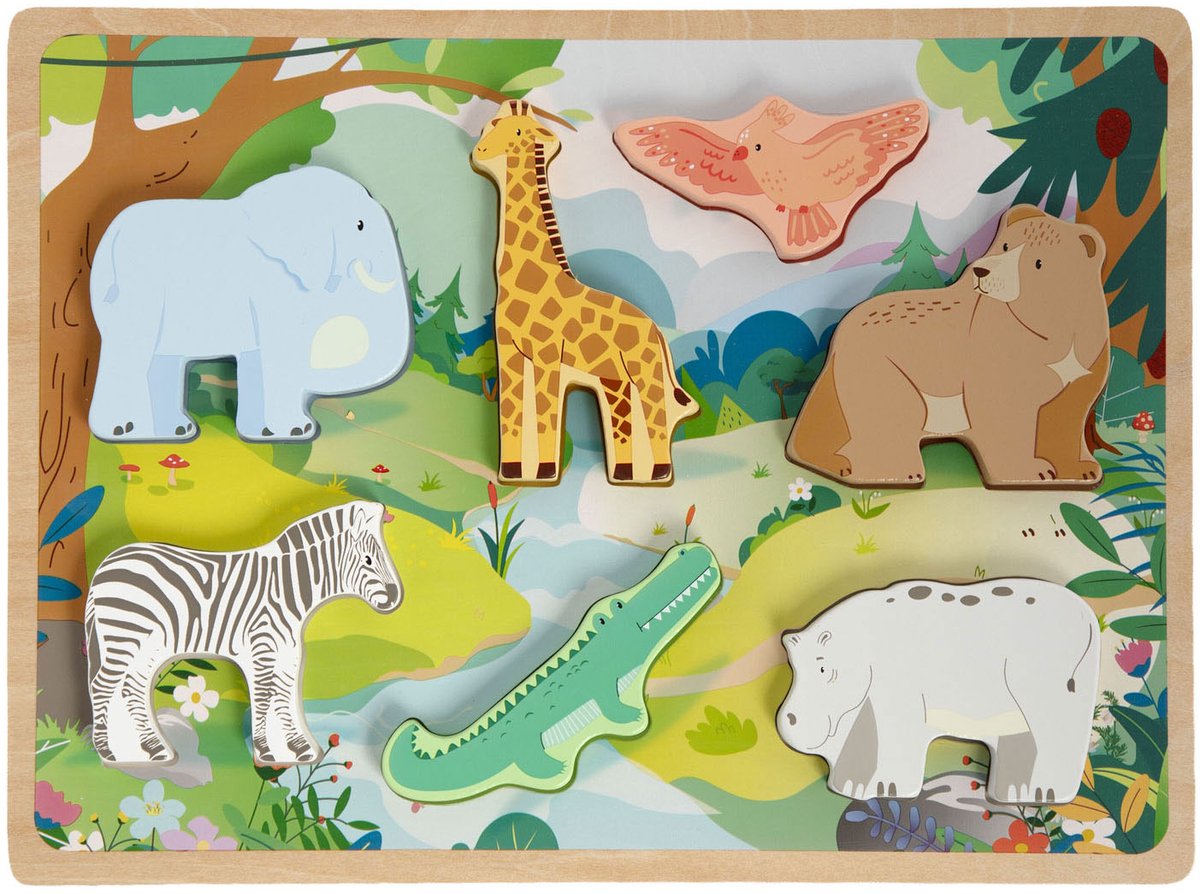Houten 3D Puzzel Jungle - 7st.