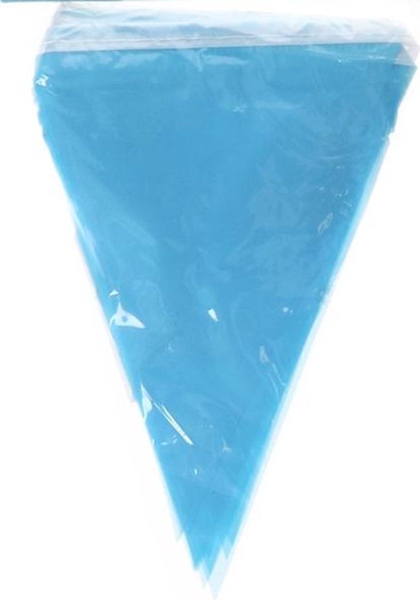 Vlaggenlijn blauwe kleine vlaggelijn12 vlaggen ca 3 meter lang 14 cm hoog en 10.5 cm lang ( Let op de maat dit is zijn kleine vlaggetjes )