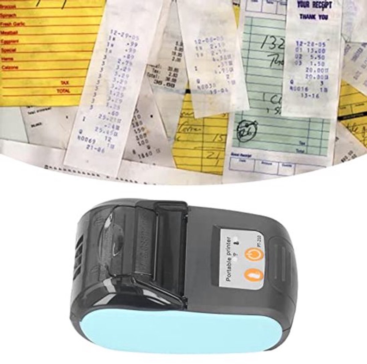 Thermische Bluetooth-Printer, 58 Mm Mini Draadloze POS-Bonprinter Voor Gemakswinkels in de Kledingindustrie, Draagbaar Met Opbergtas