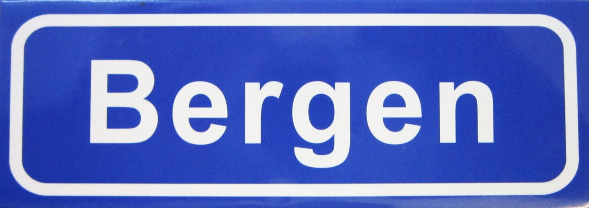 Souv© - magneet plaatsnaambord Bergen