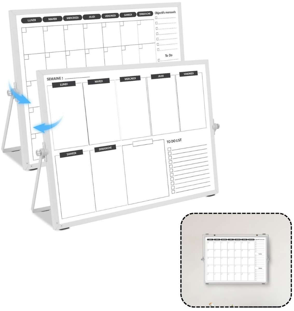 Mobiel Whiteboard - Weekplanner - Maandplanner - Jaarplanner - Magnetisch - Wit