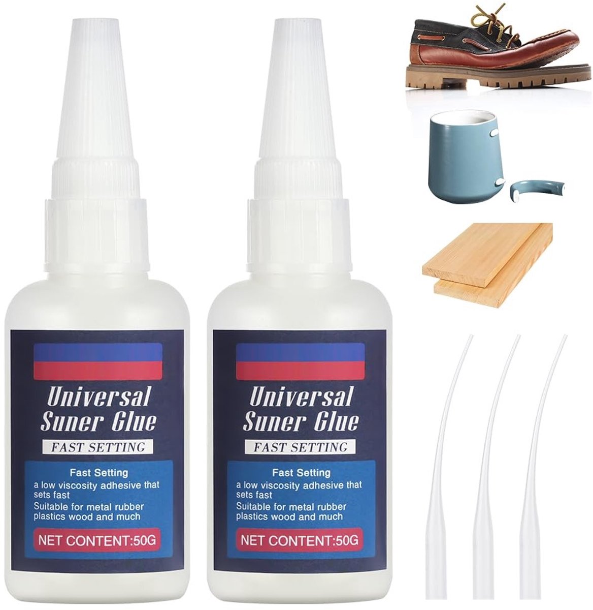 Pack van 2 Super Lijm voor Glas - Extra Sterk, Waterdicht en Hittebestendig - Ideaal voor Glas en Acryl