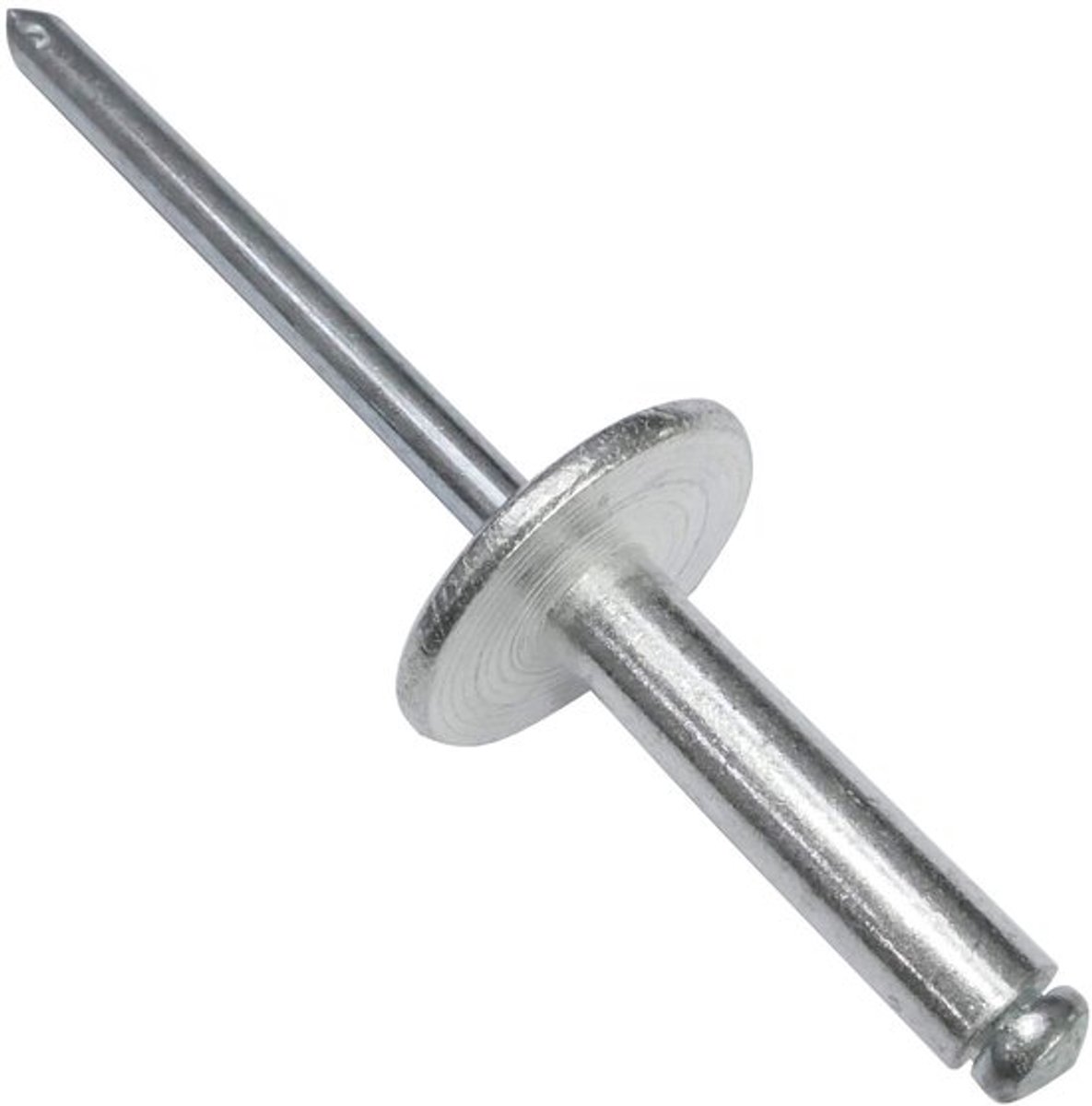 Set van 100 blindklinknagels Ø 4.8 x 20 mm - brede kop 16 mm - DIN 7337 C - aluminium/staal - C48269
