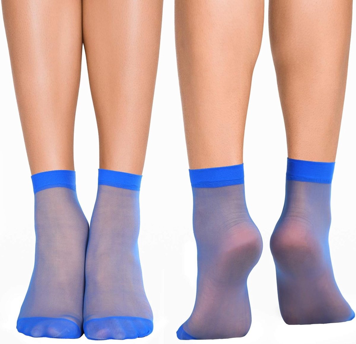 Dunne Transparante Enkelsokken - 12 Paar Nylon Kousen voor Dames en Meisjes, Perfect voor Elke Gelegenheid