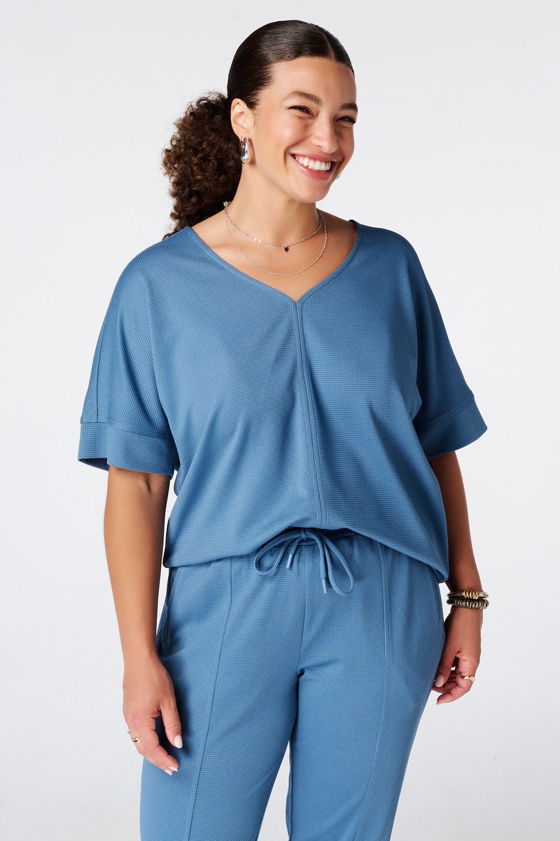 MS Mode Top Basic top met wafelstructuur