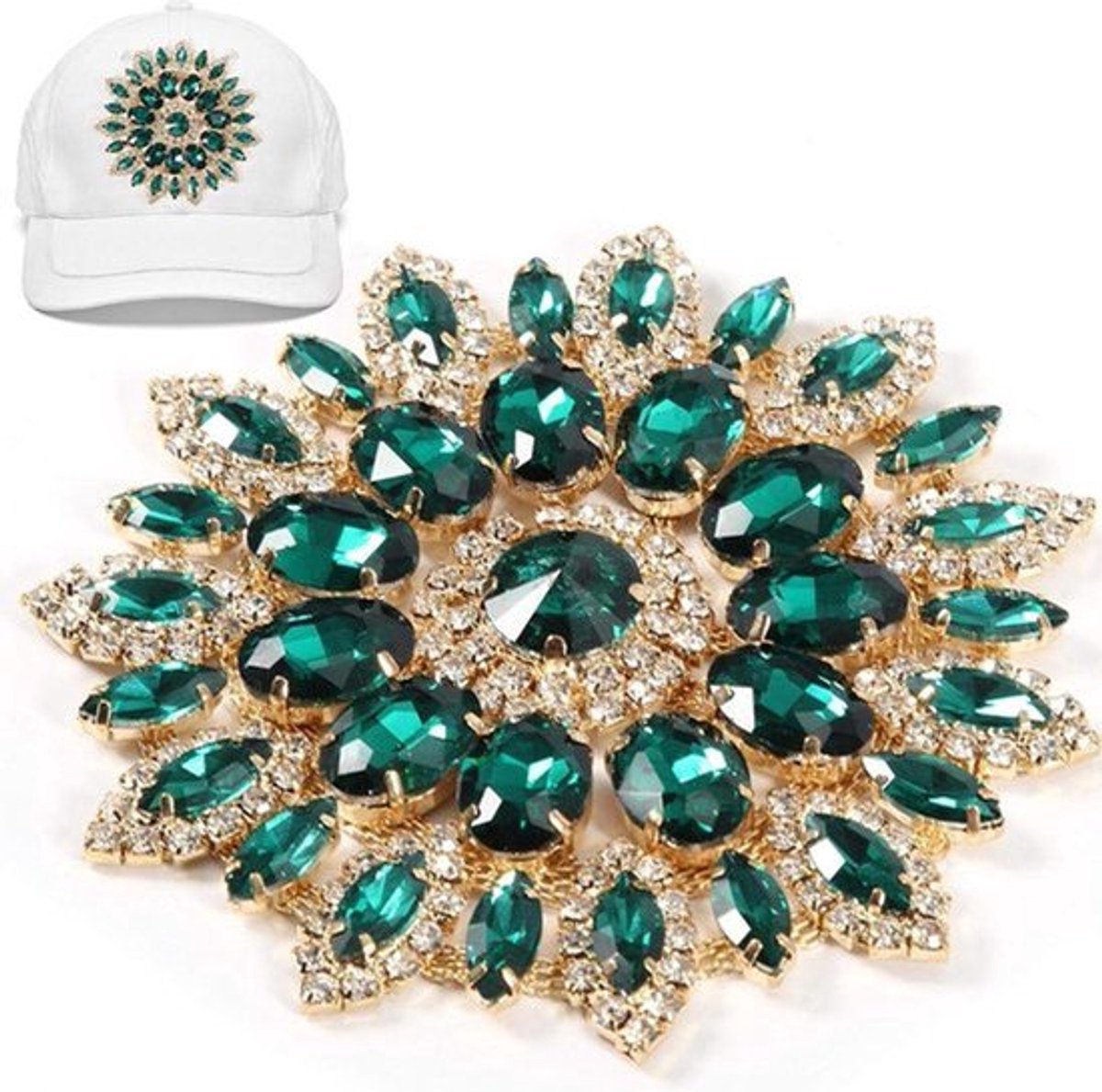 Vintage Crystal Rhinestone Broche Pin - Decoratie met Crystal Glass Rhinestones voor DIY Kleding en Schoenen .