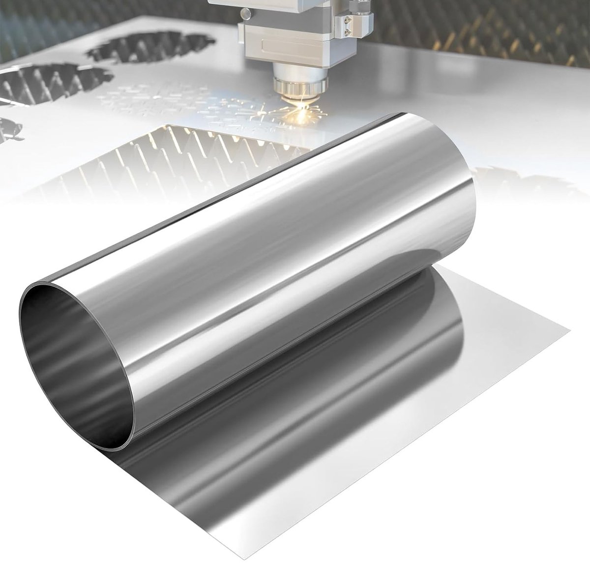 Roestvrijstalen plaat 304, 0,1 x 200 x 1000 mm, ideaal voor reparatie, oppervlaktebescherming en industriële toepassingen