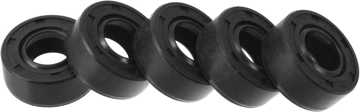 Dubbele Lip Olieafdichting 12X25X10Mm met Roterende Veerstalen Afdichtingsring - Hoge Druk Rubber NBR, 5 Stuks voor Betrouwbare Sluiting en Lange Levensduur