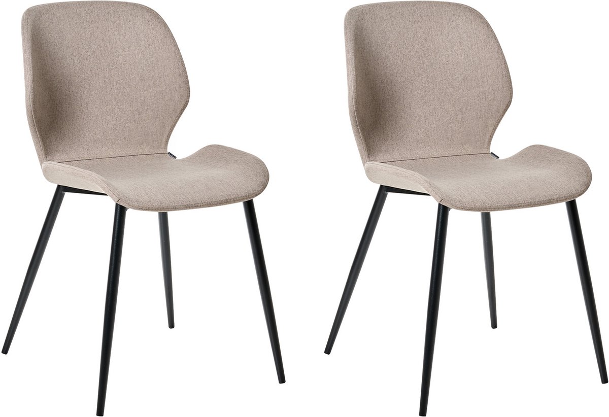 HOLLAND - Vergaderstoel set van 2 - Taupe - Polyester