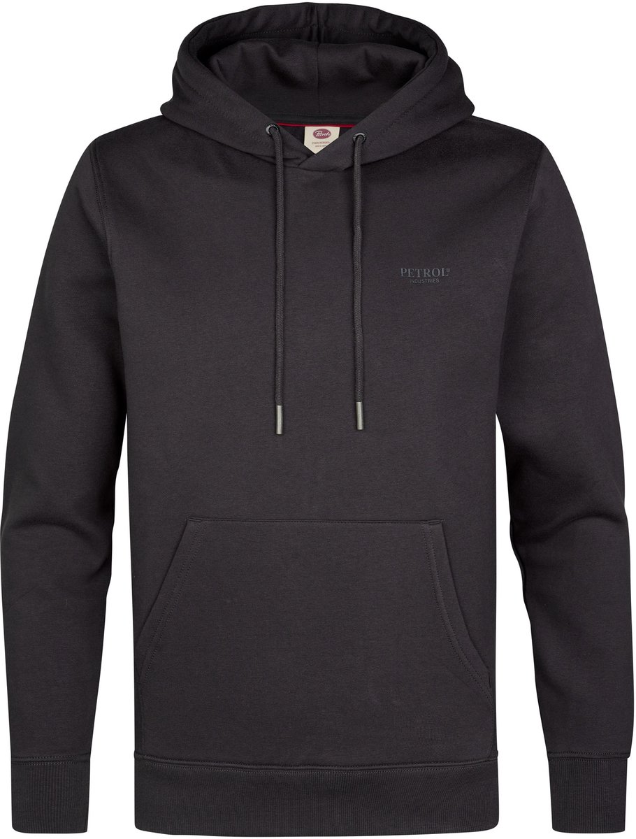 Petrol Industries - Heren Plus Size hoodie met print maplewood - Zwart - Maat 4XL
