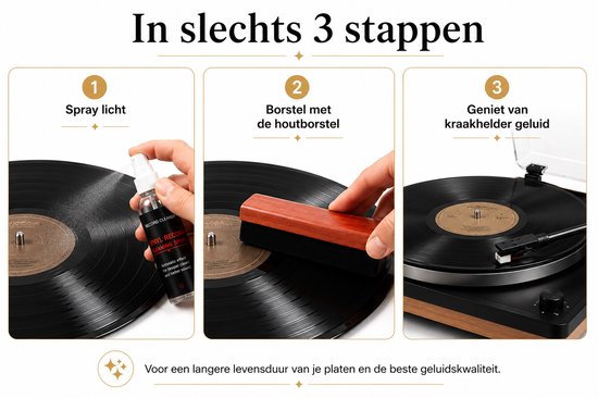 LunaLuxa - Schoonmaakset voor platen - 6 delig - antistatisch - vinyl cleaning kit - vinyl borstel - lp schoonmaakset - platenreiniger - platenborstel — afbeelding 3