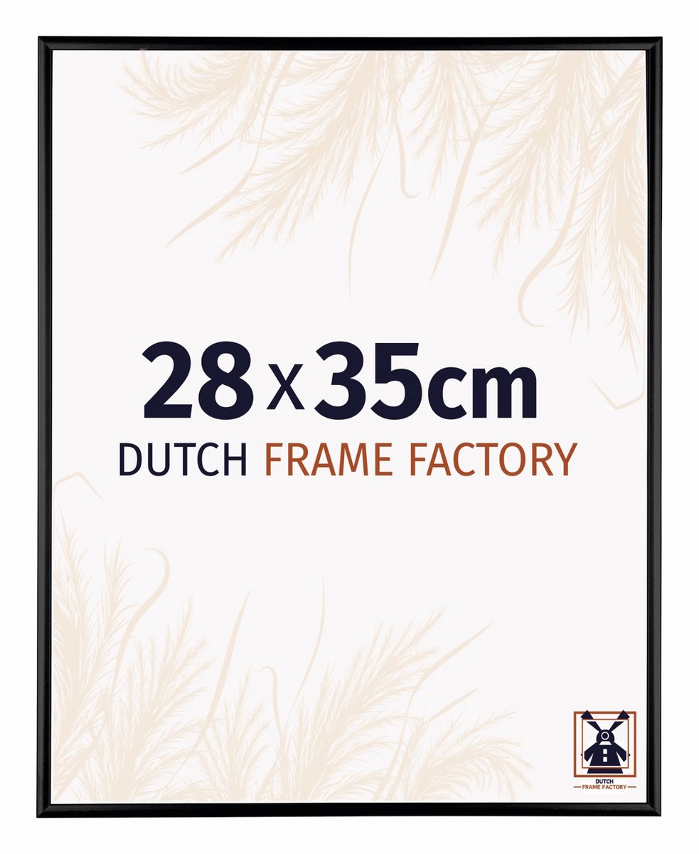 Fotolijst 28x35 cm - Aluminium - Zwart Hoogglans - Kampen