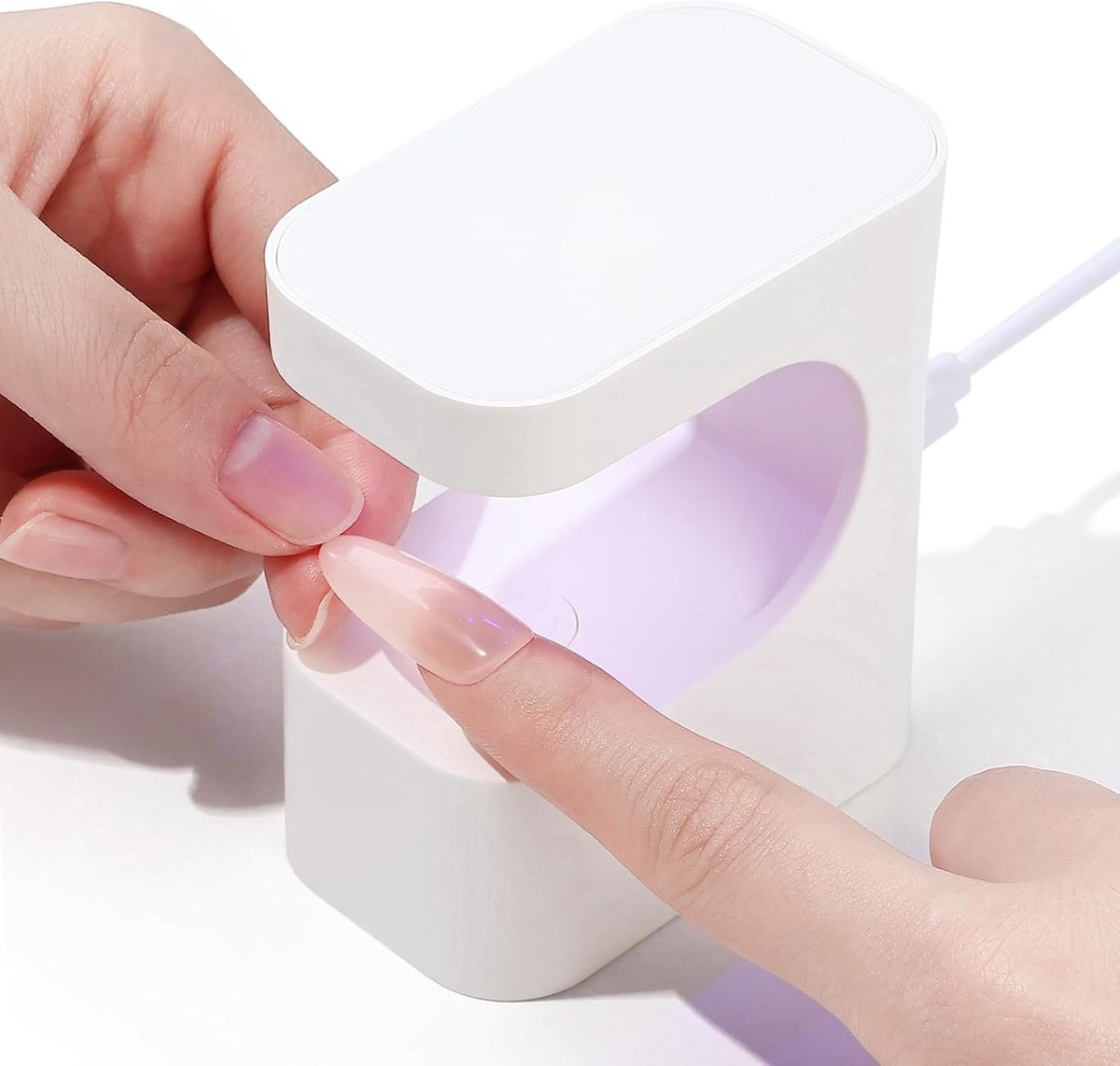 Mini UV LED Nagellamp - Oplaadbaar - Draagbare Nageldroger met Type-C en 6W - Gellak Lamp - Geschikt voor Kunstnagels Uitharden en Nagelstyling - Wit