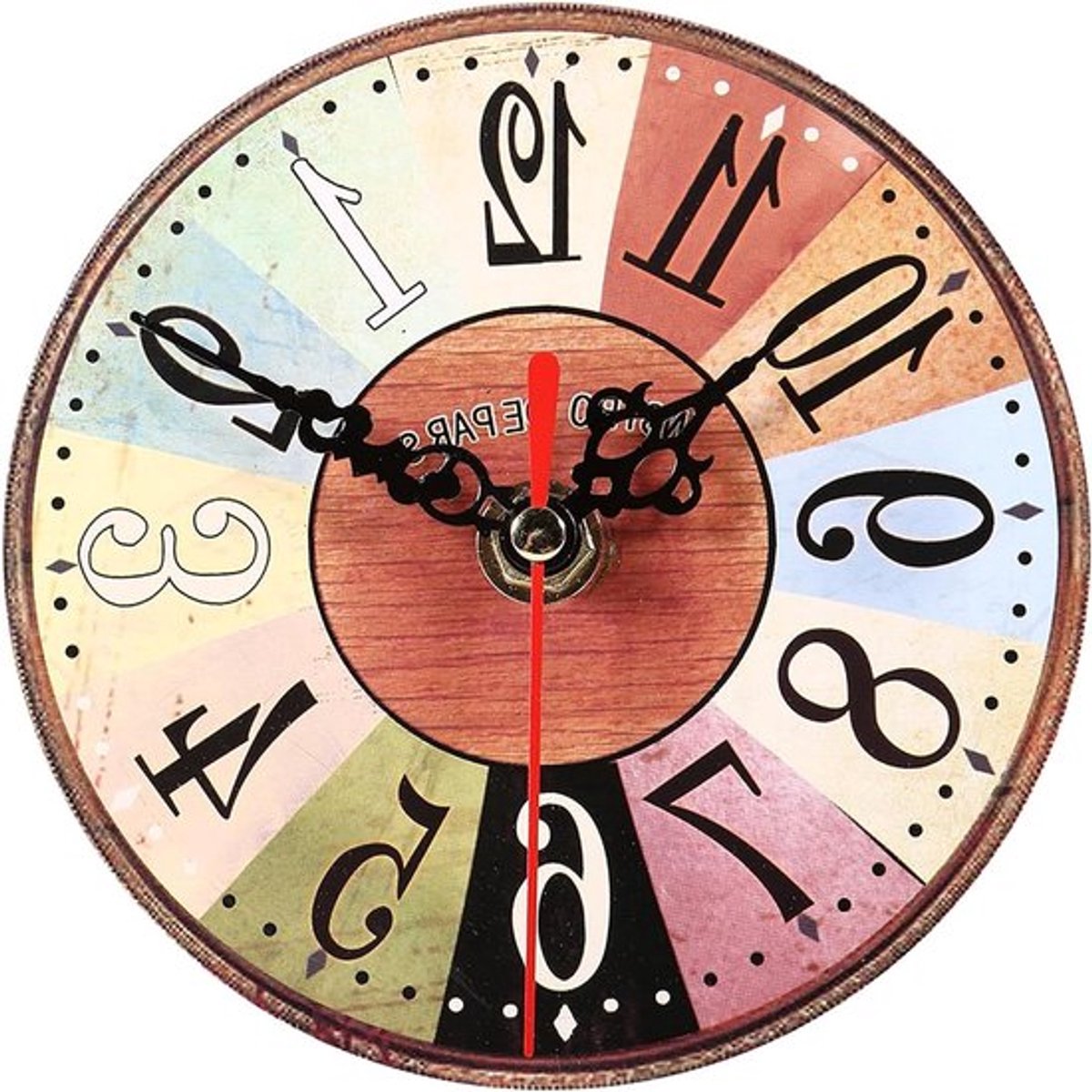 - Wandklok voor Thuis - Decoratie - Antiek - Rond - MDF - Muurklok - Vintage Stijl - 5 1 4 Inch - Klokken - Geschikt voor Thuis en Kantoor - Zwart.