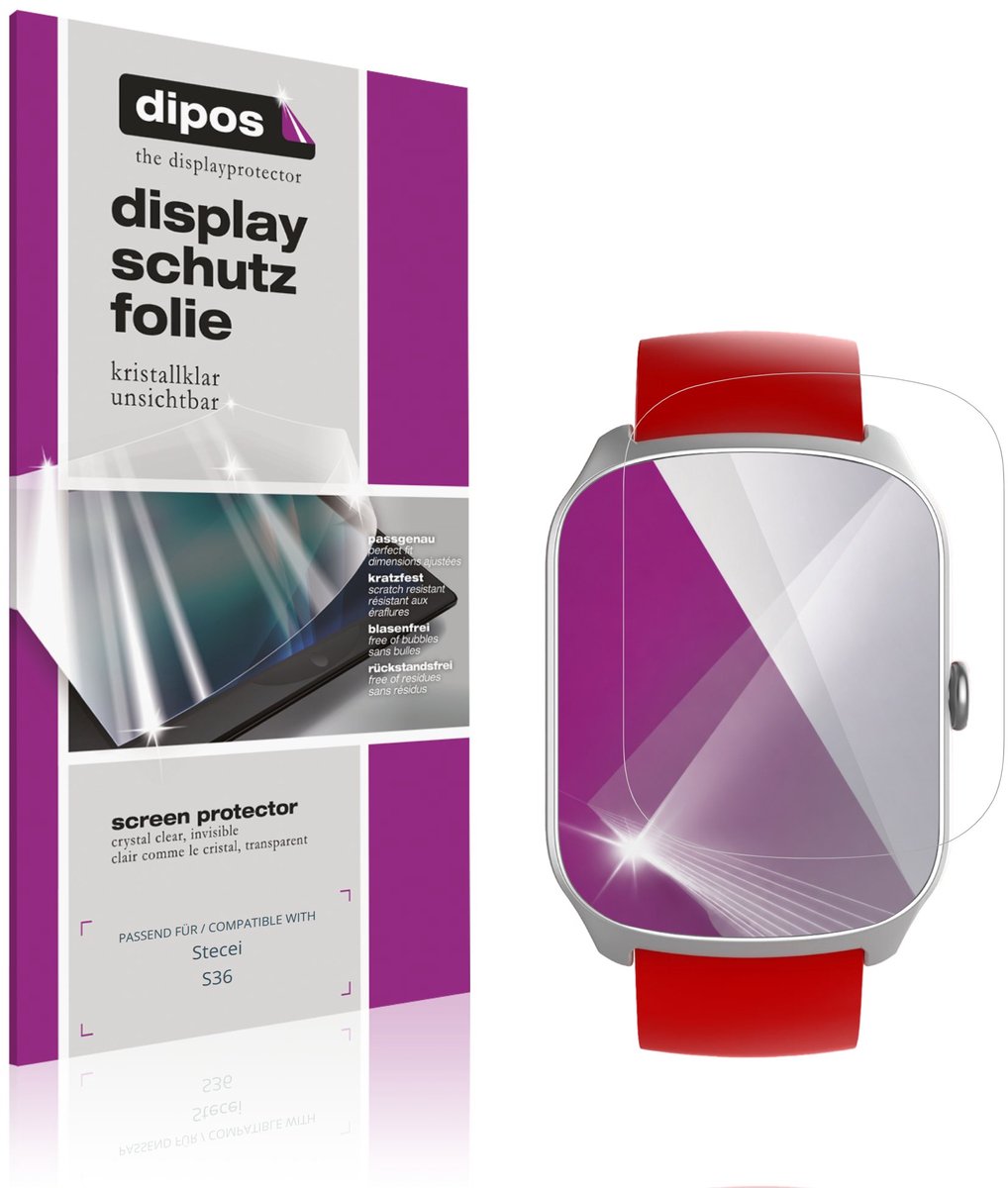 dipos – 6x Beschermfolie geschikt voor Stecei S36 | Krasbestendige & heldere Screenprotector Ultra-Thin