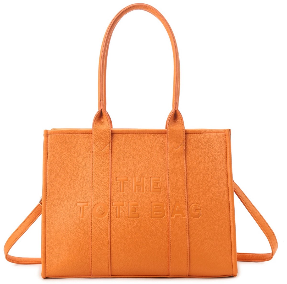 Schooltas - The Tote Bag - Oranje - Aktetas - Werktas - Laptoptas - iPad - 40 × 29 × 16 cm - Vakken - Rits - Brede Schouderband.