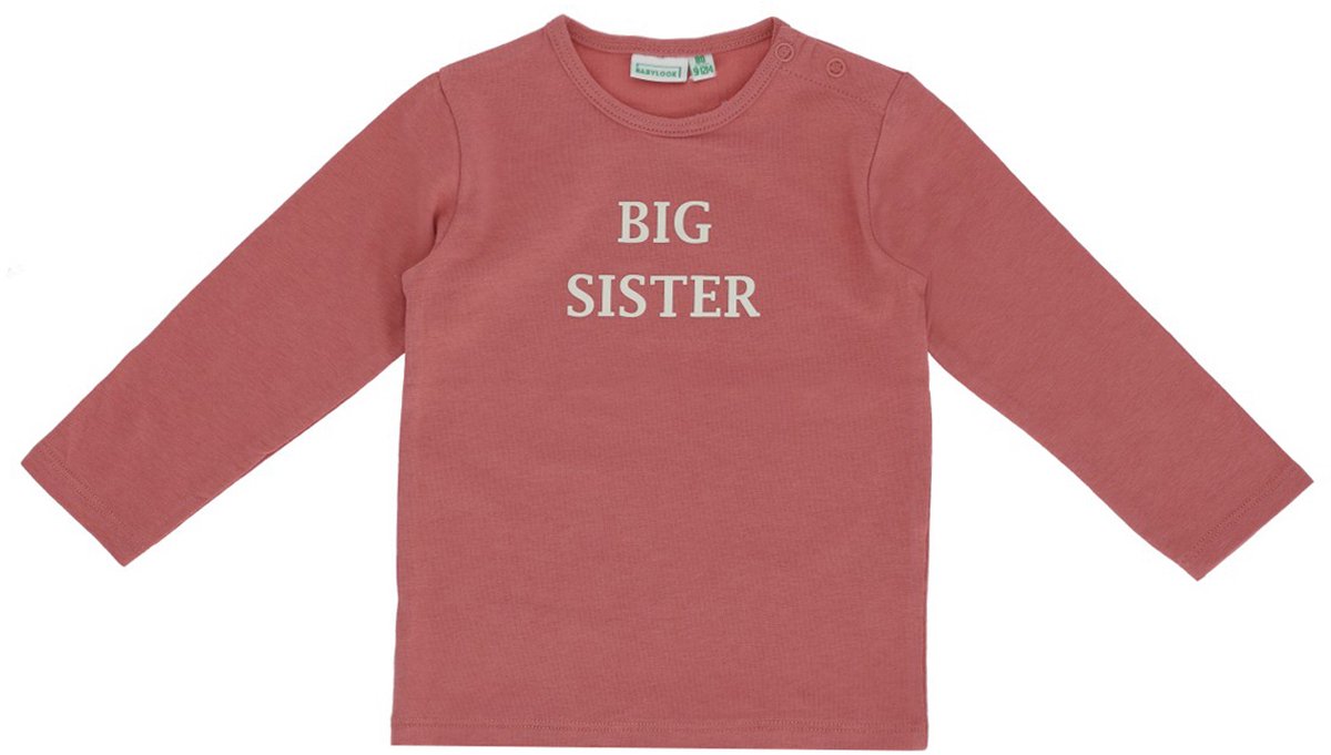 Babylook T-Shirt Lange Mouw Sister - Maat 86 - Dusty Rose