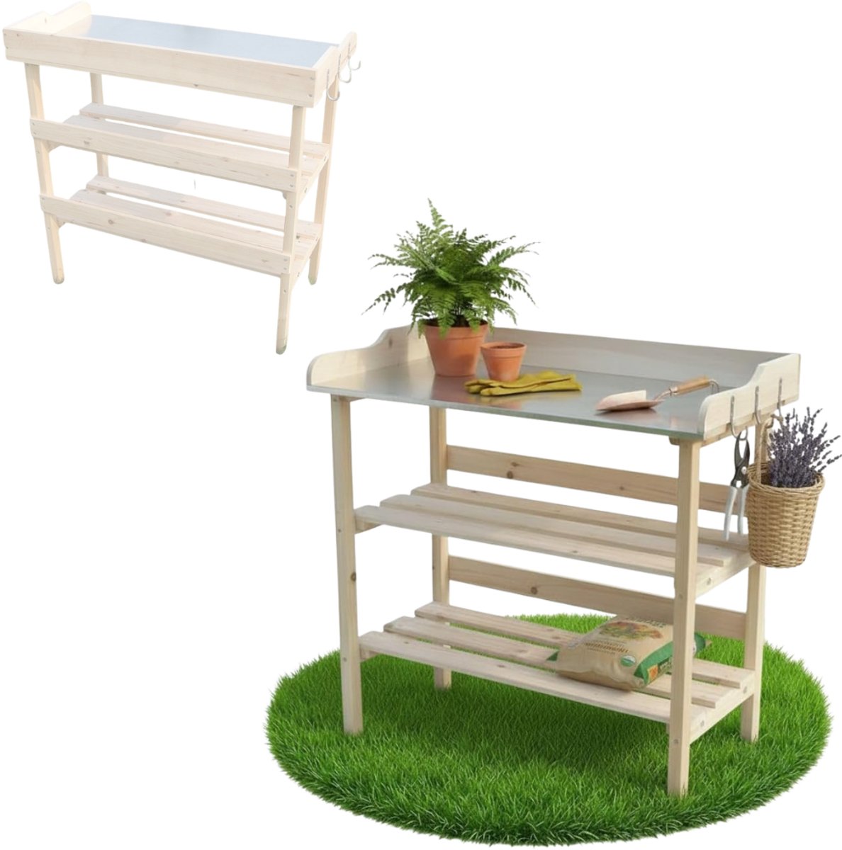 CLGP® Tuinwerktafel - Buitenwerkbank - Tuinwerkbank -Lichtbruin