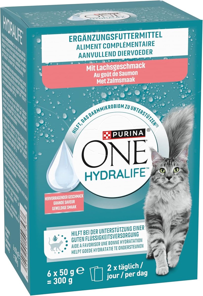 Purina One Purina ONE Kattenvoer Nat Hydralife Adult Pouch Zalm - 6 x 50 gr