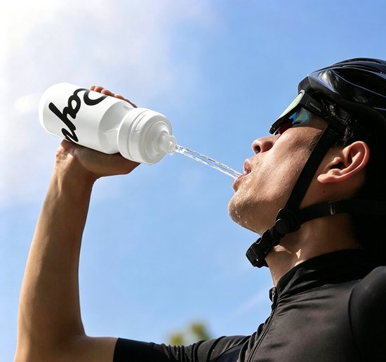 Bidon 610ml Fiets - Wit - Lichtgewicht Sportfles BPA-vrij - Fitness Waterfles - Geschikt voor Alle Bidonhouders - Vaatwasbestendig - Shakebeker - Recyclebaar & Sterk - Fietsaccessoires — afbeelding 4