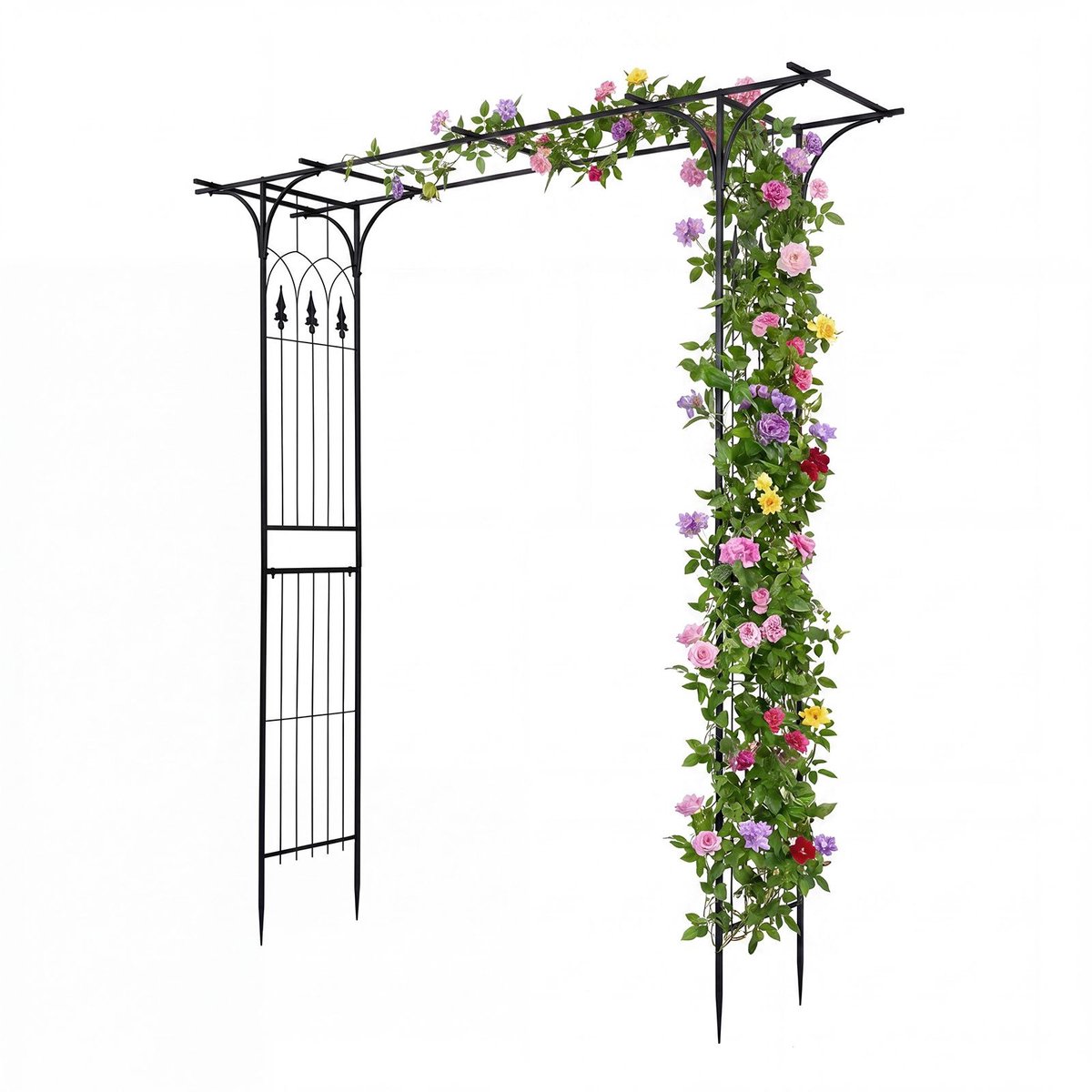 Tuinboog - 149 x 40.5 x 215 cm - massief - weerbestendig - Zwart
