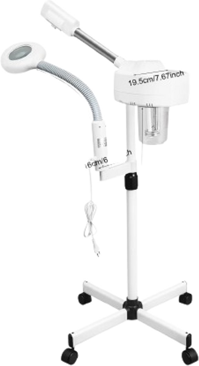 Velori Gezichtsstomer 2-in-1 - Ozon Gezichtsstomer - Professionele Facial Steamer - Gezichtssauna met 5X Vergrootlamp - LED Huidanalyse - 800W - 680 ml