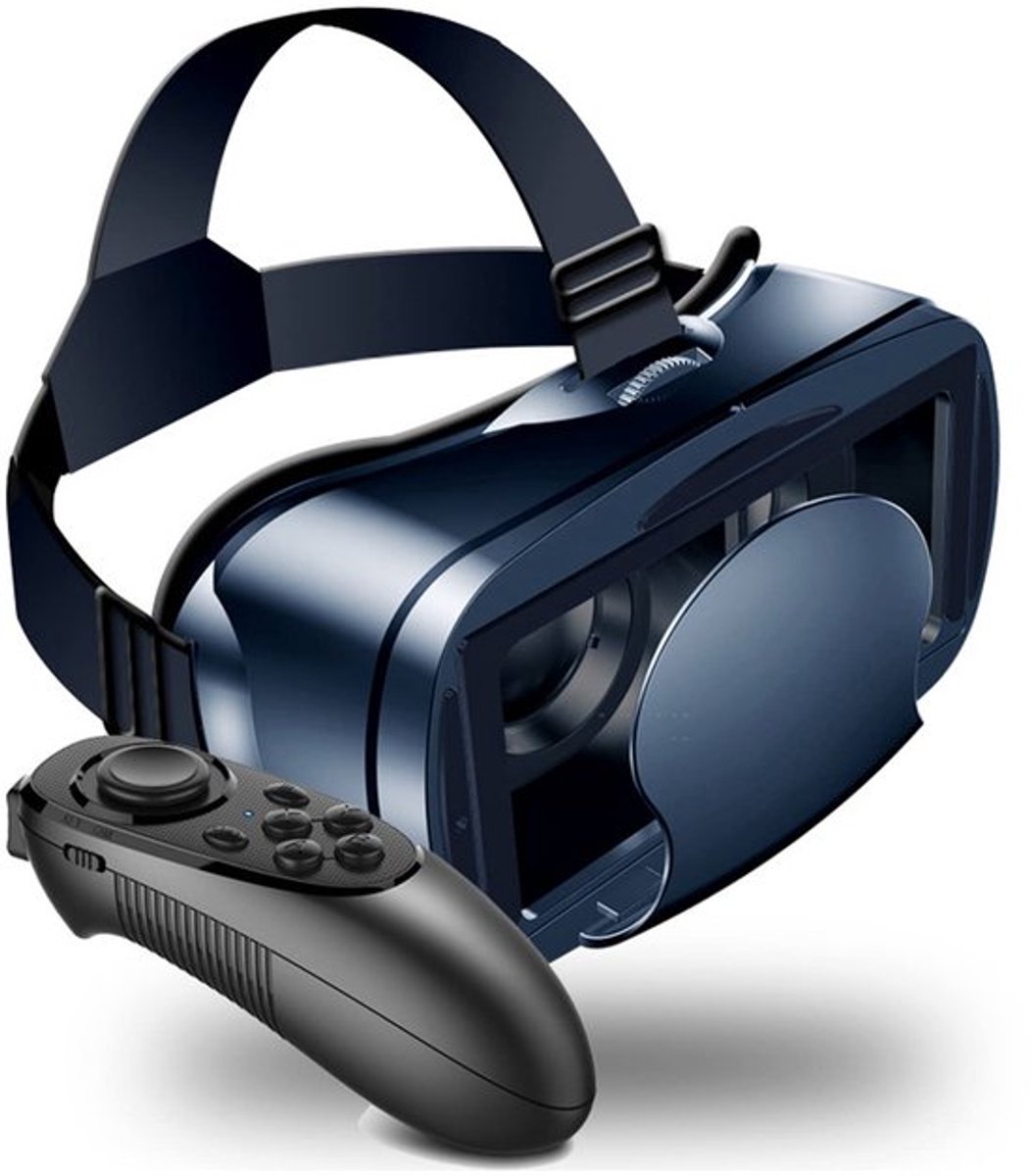 Virtual Reality-bril, oogbescherming tegen blauw licht, 3D VR-headset Pro met afstandsbediening, VR-bril voor mobiele telefoon