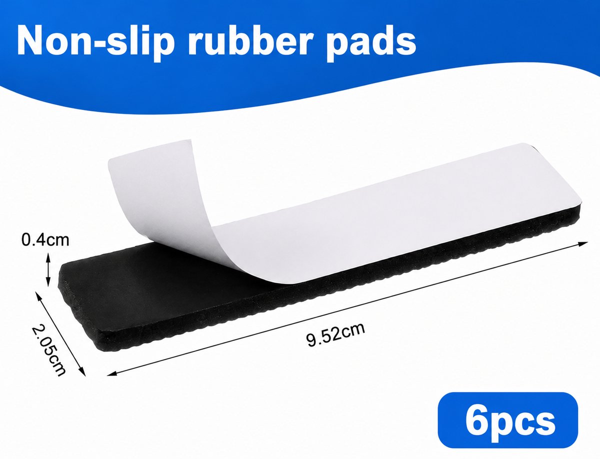 FSW-Products Antislip Rubber Voetjes 6 Stuks – Zelfklevende Anti Slip Strips – Beschermpads voor Meubels, Apparaten en Decoratie – Zwart