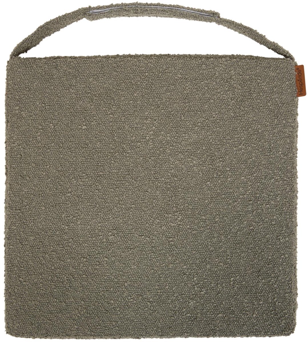 Hespiride stoelkussen Sofia - 40 x 40 x 4 cm - laurier groen - boucle - binnen/buiten